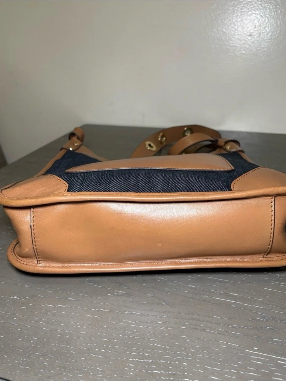 Michael Kors Tan and Navy Messenger Crossbody - Picture 6 of 6